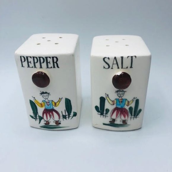 Vintage Square Ceramic S & P Shakers - Picture 1 of 8